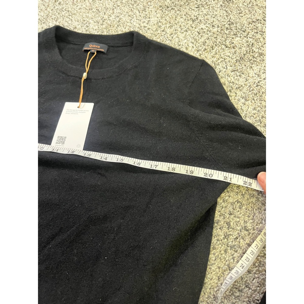 Quince Mongolian Cashmere Crewneck Sweater Black LB1020-STIECC006-28338 Size M - Picture 6 of 10